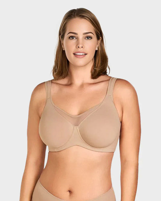 Comfortable Plus Size Full Coverage Cooling Minimizer Bra for Enhanced Support