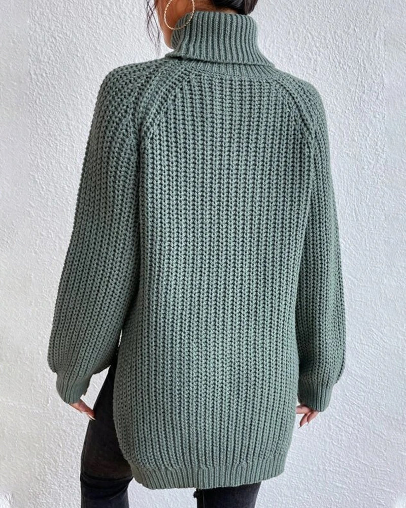 Cozy Women's Relaxed Fit Knit Turtleneck Sweater for Effortless Style