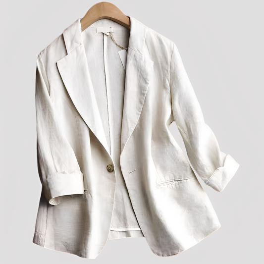 Casual Women's Three-Quarter Sleeve Blazer - Elegance and Comfort