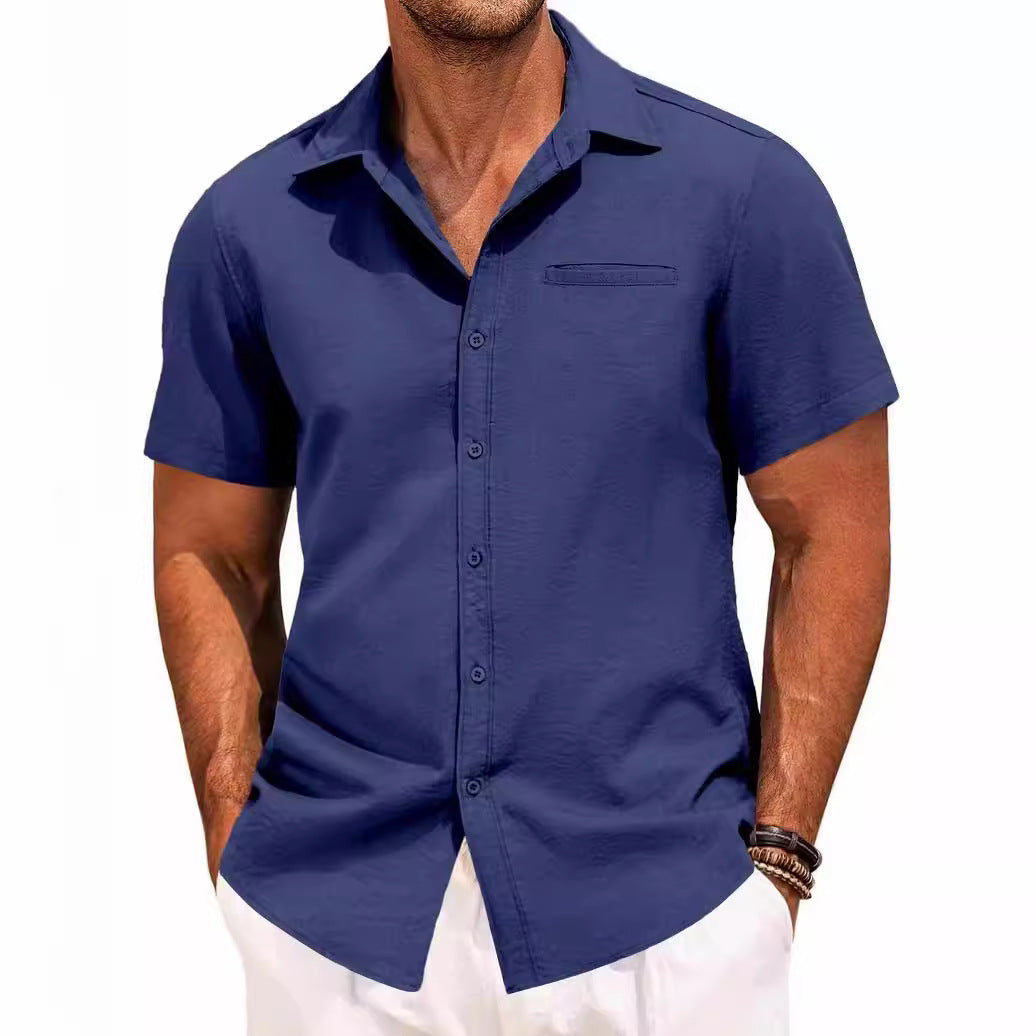 Carson - Comfortable Short-Sleeved Shirt with Buttons for Men