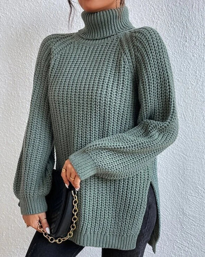 Cozy Women's Relaxed Fit Knit Turtleneck Sweater for Effortless Style