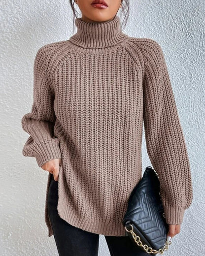 Cozy Women's Relaxed Fit Knit Turtleneck Sweater for Effortless Style