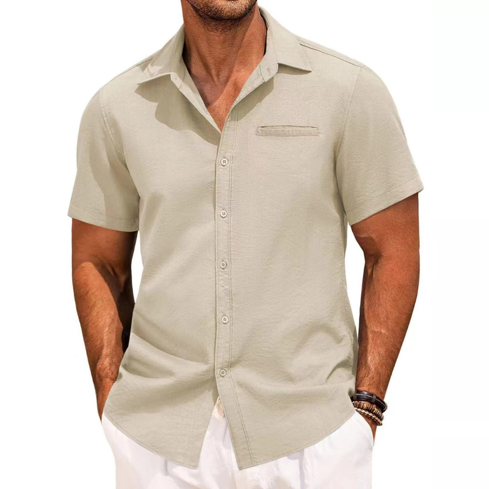 Carson - Comfortable Short-Sleeved Shirt with Buttons for Men