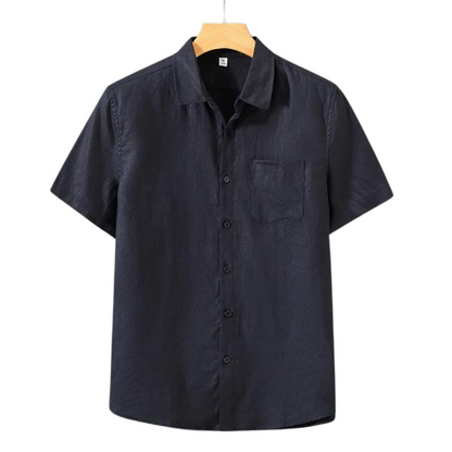 Men's Short Sleeve Linen Shirt - Lightweight Summer Casual Top