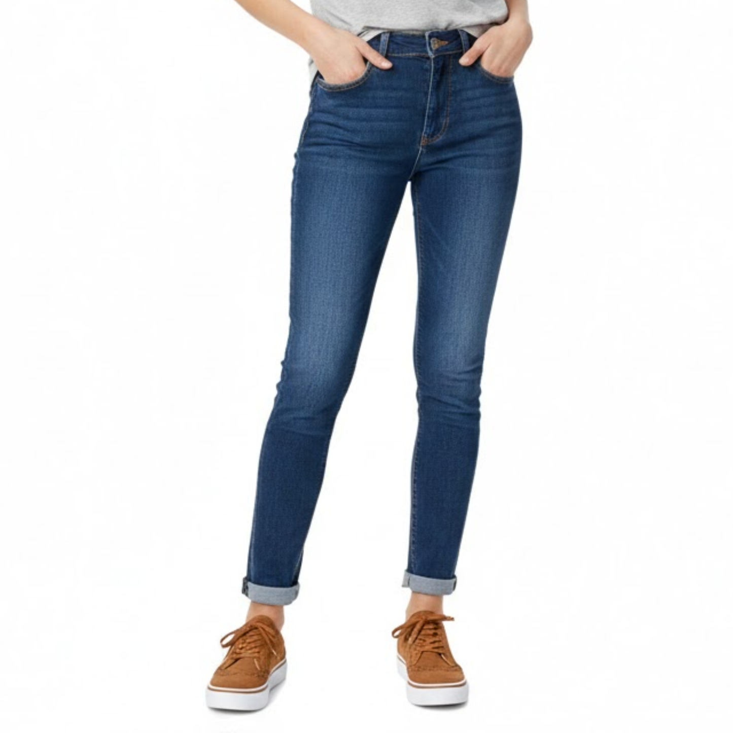 Women's Casual Lace-Up Flat Loafers with Round Toe and Durable PVC Sole