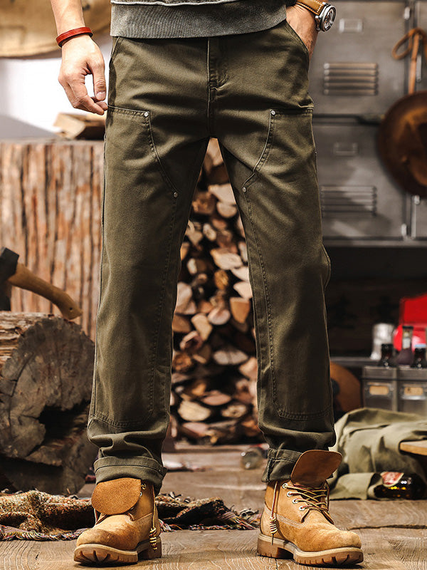 Men's Straight Leg Cargo Pants – Utility Workwear Trousers