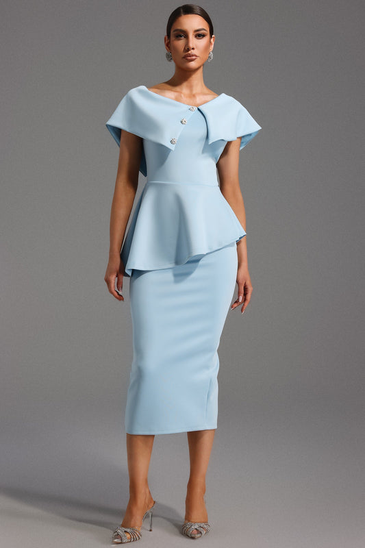 Makiah | Baby Blue Asymmetrical Dress
