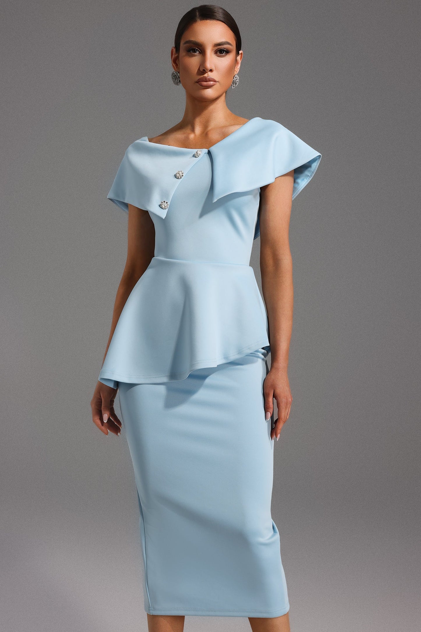Makiah | Baby Blue Asymmetrical Dress