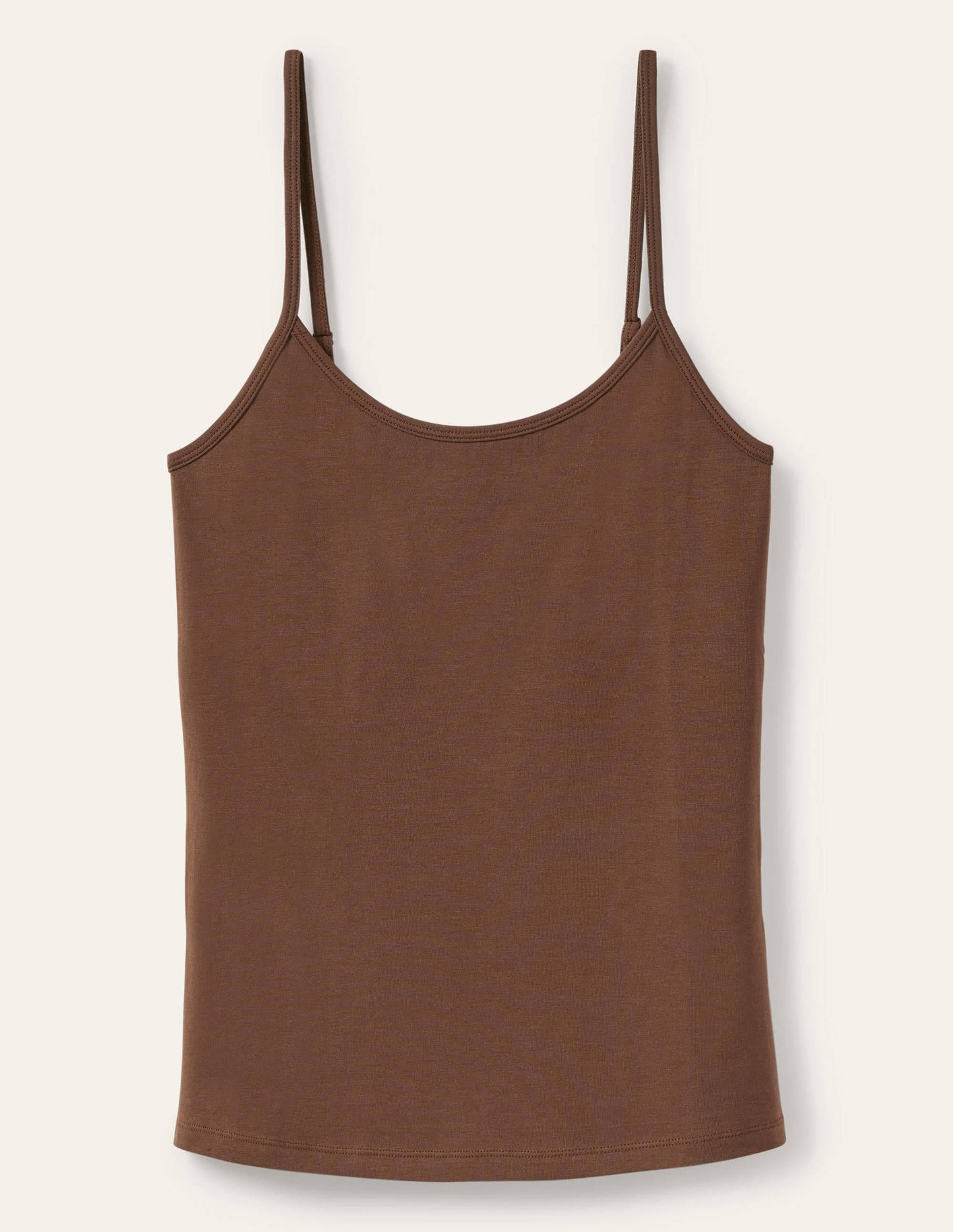 Basic Deep Brown Cami Top for Women - Versatile Sleeveless Tank