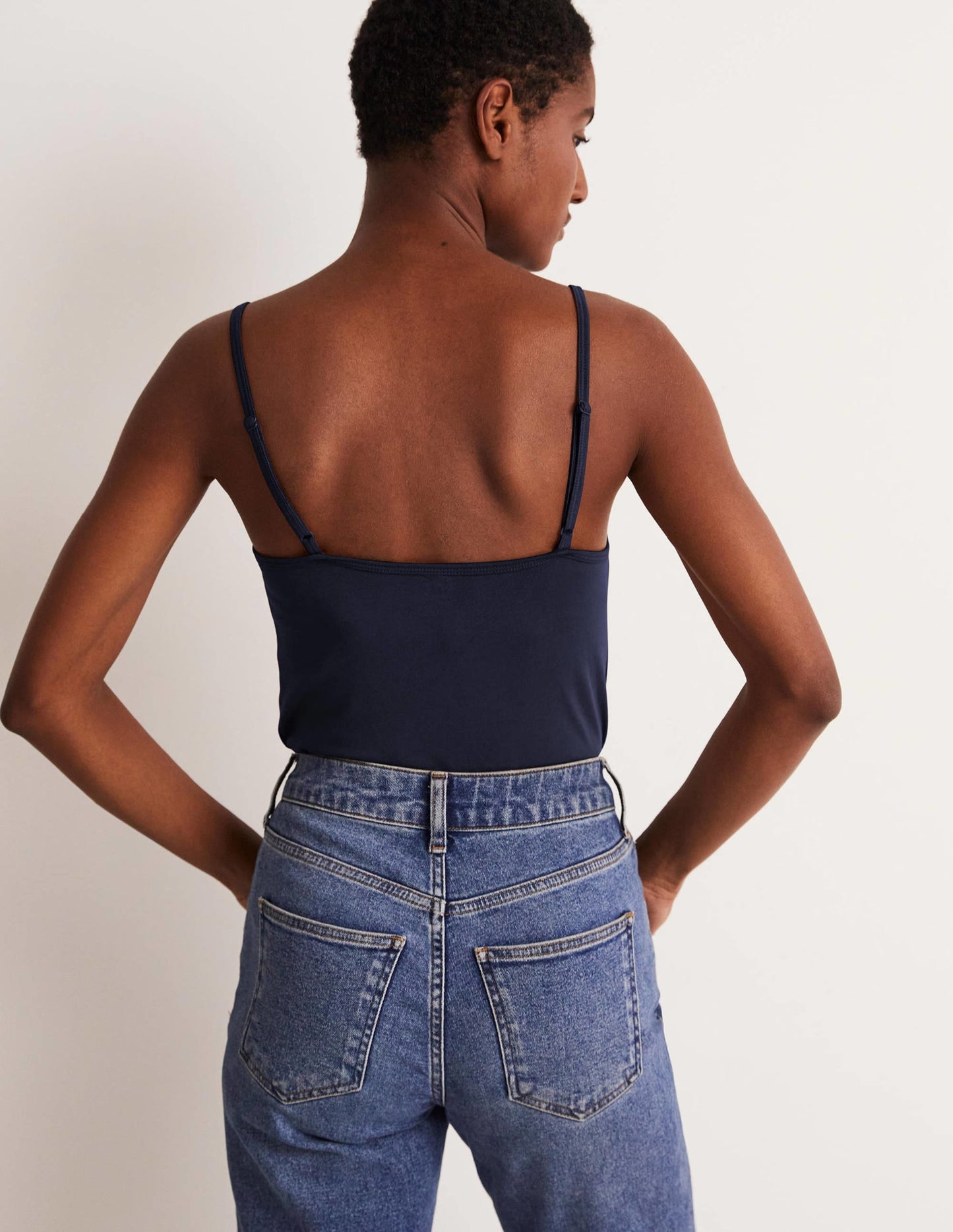 Navy Blue Plain Cami Top for Women - Versatile Sleeveless Tank