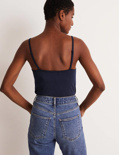 Navy Blue Plain Cami Top for Women - Versatile Sleeveless Tank
