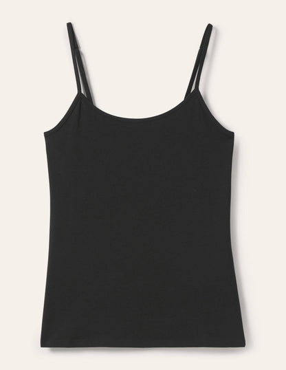 Women's Black Plain Cami Top - Versatile Sleeveless Tank