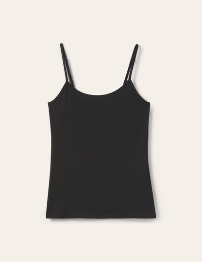 Women's Black Plain Cami Top - Versatile Sleeveless Tank
