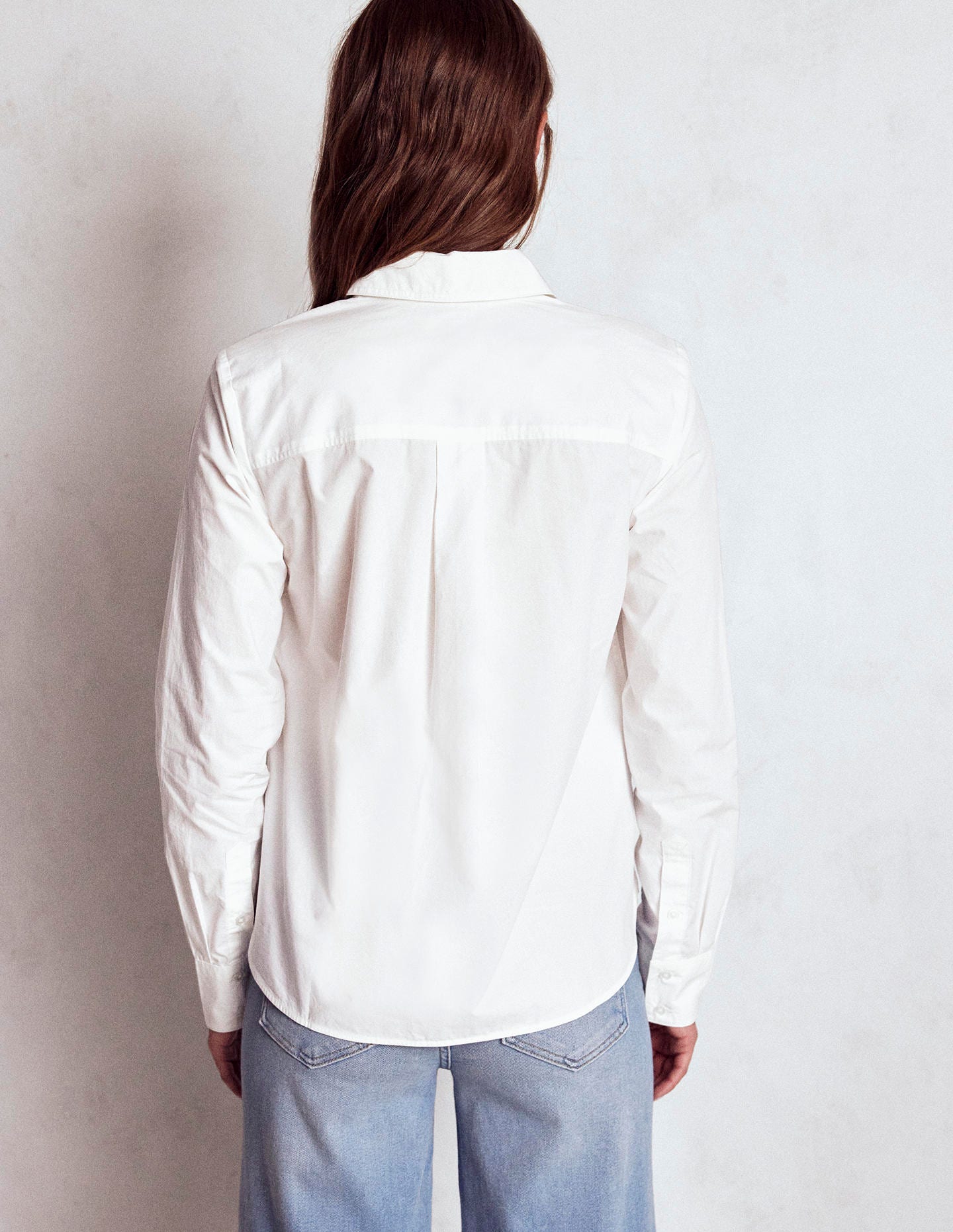 White Cotton Button-Up Shirt for Women - Classic Casual Style