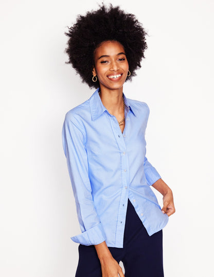 Men's Blue Oxford Cotton Shirt - Classic Fit Casual Wear