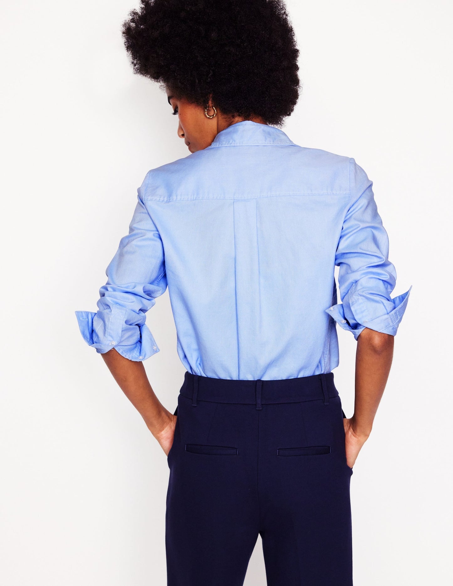 Men's Blue Oxford Cotton Shirt - Classic Fit Casual Wear