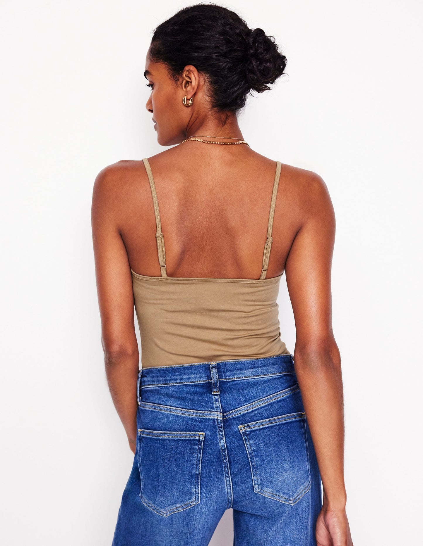 Medium Beige Plain Cami Top for Women - Versatile Summer Tank