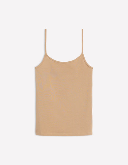 Medium Beige Plain Cami Top for Women - Versatile Summer Tank