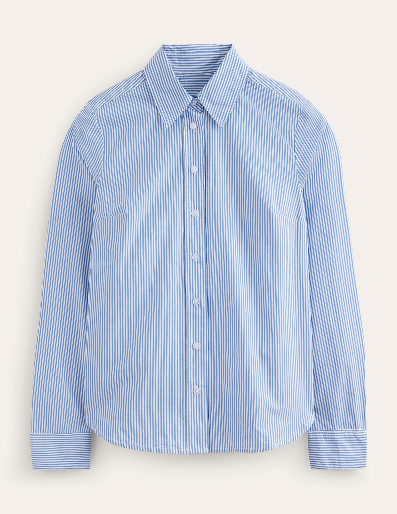 Bright Blue Striped Cotton Shirt for Men - Stylish Casual Wear
