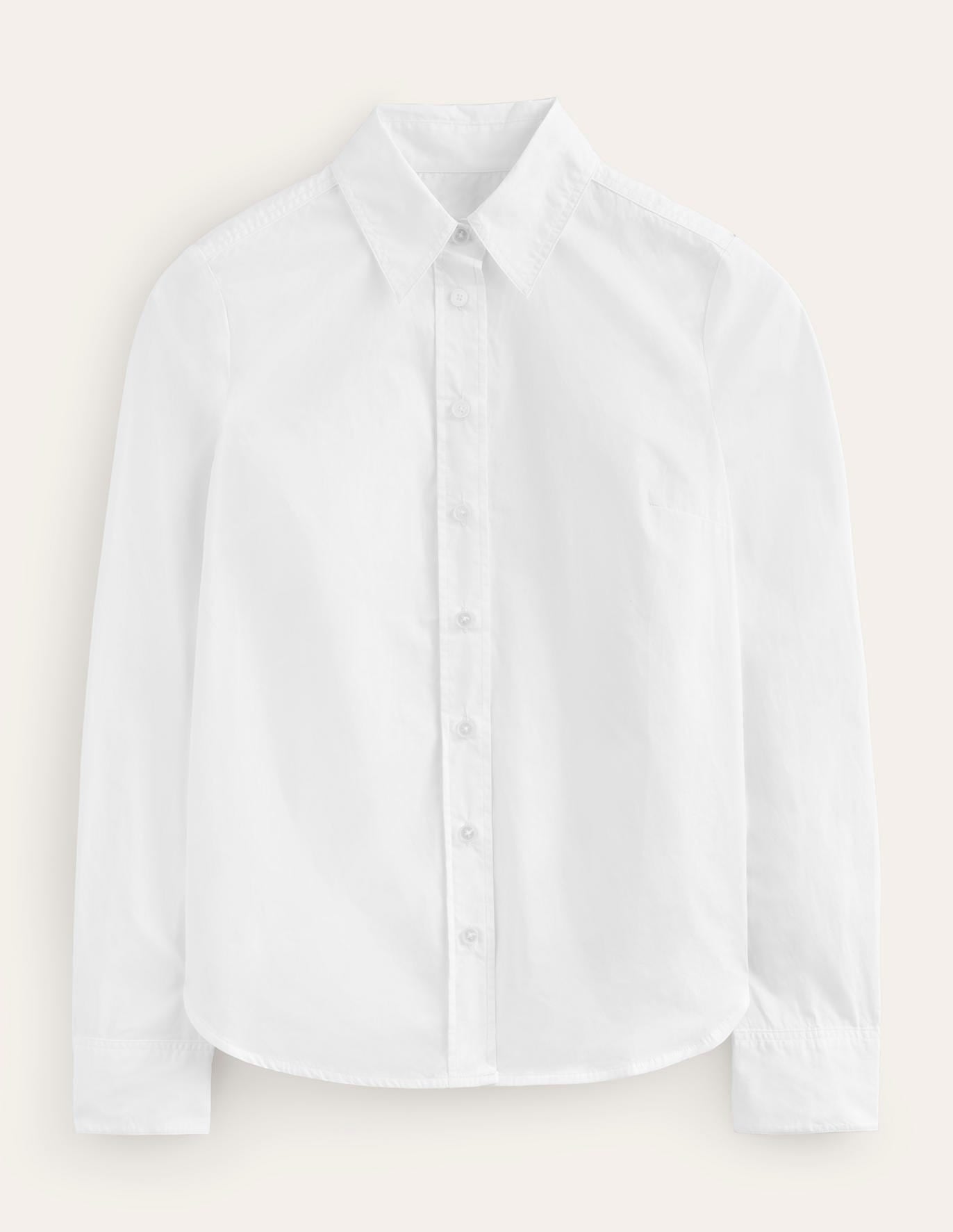 White Cotton Button-Up Shirt for Women - Classic Casual Style