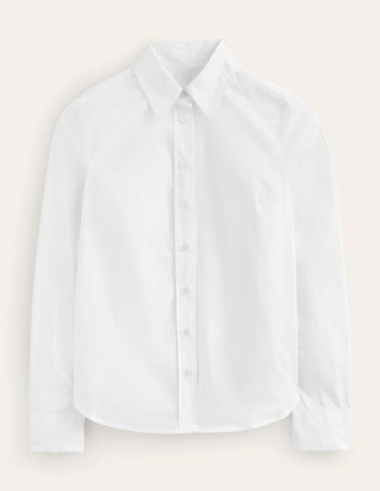 White Cotton Button-Up Shirt for Women - Classic Casual Style