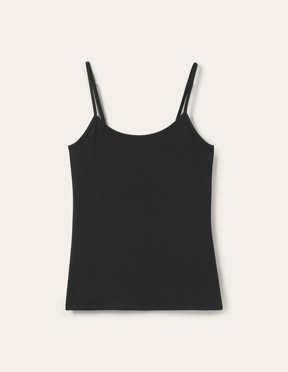 Women's Black Plain Cami Top - Versatile Sleeveless Tank