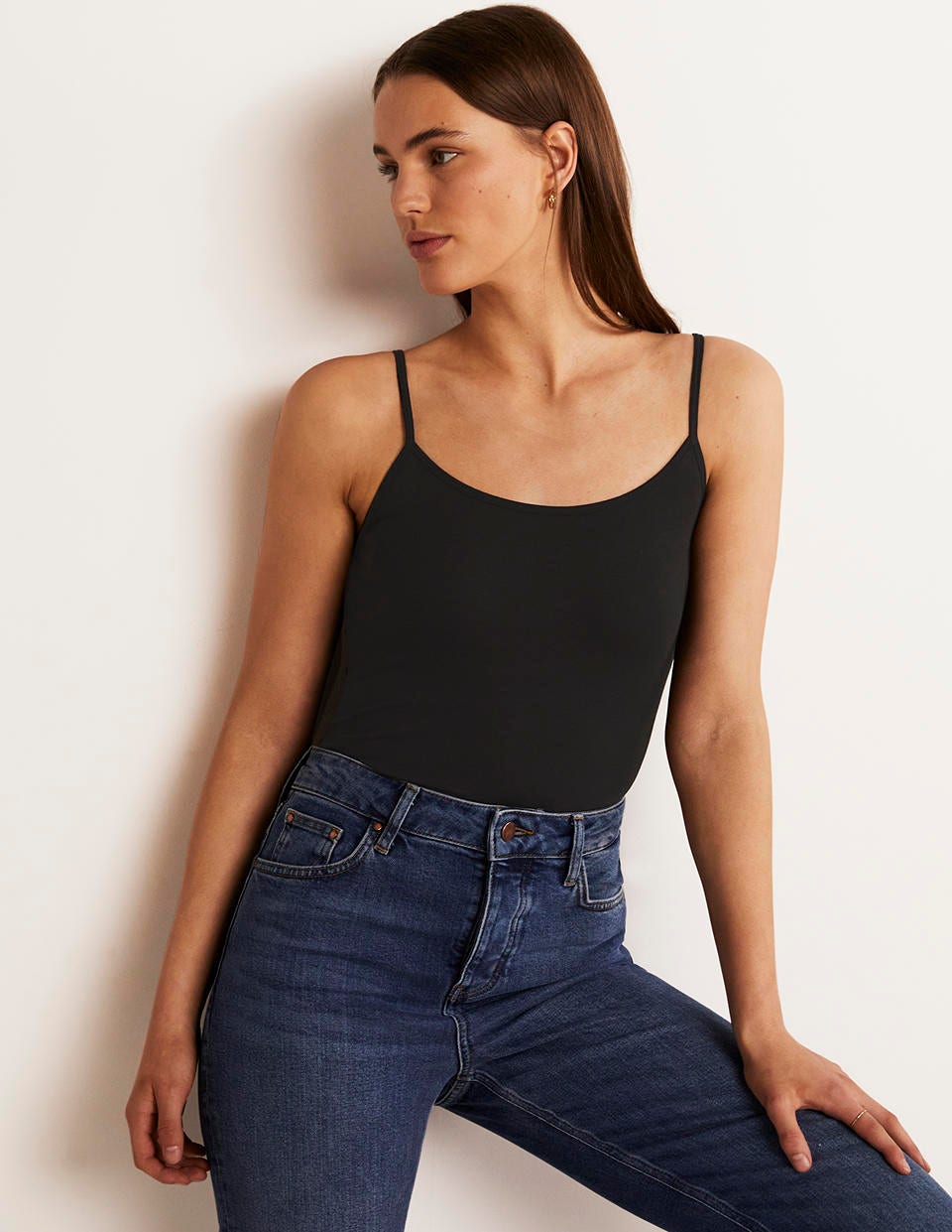 Women's Black Plain Cami Top - Versatile Sleeveless Tank