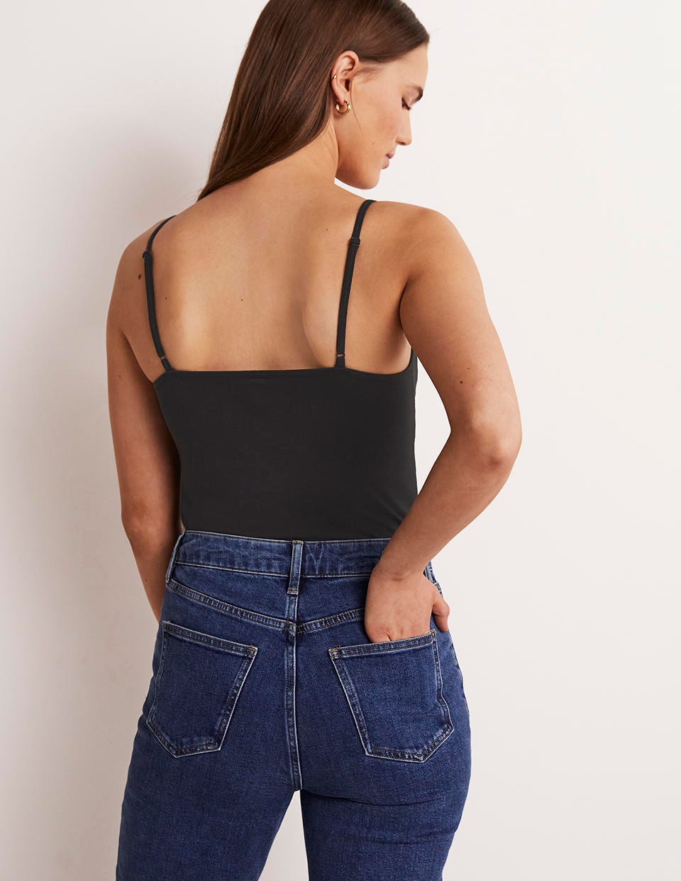 Women's Black Plain Cami Top - Versatile Sleeveless Tank
