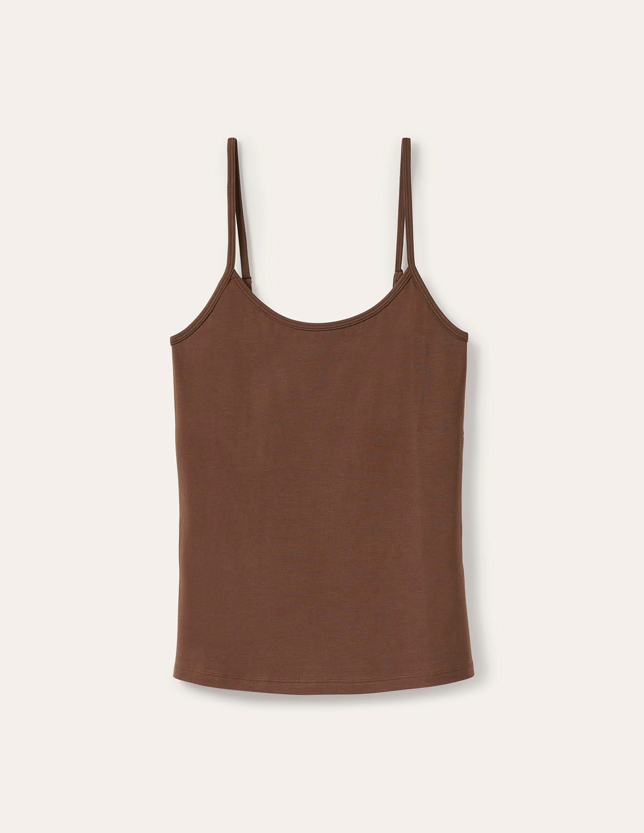 Basic Deep Brown Cami Top for Women - Versatile Sleeveless Tank