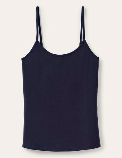 Navy Blue Plain Cami Top for Women - Versatile Sleeveless Tank