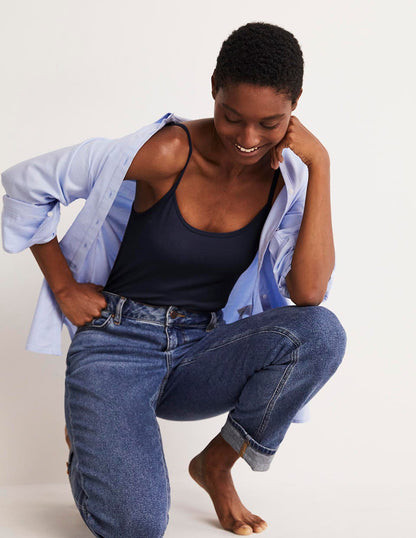 Navy Blue Plain Cami Top for Women - Versatile Sleeveless Tank