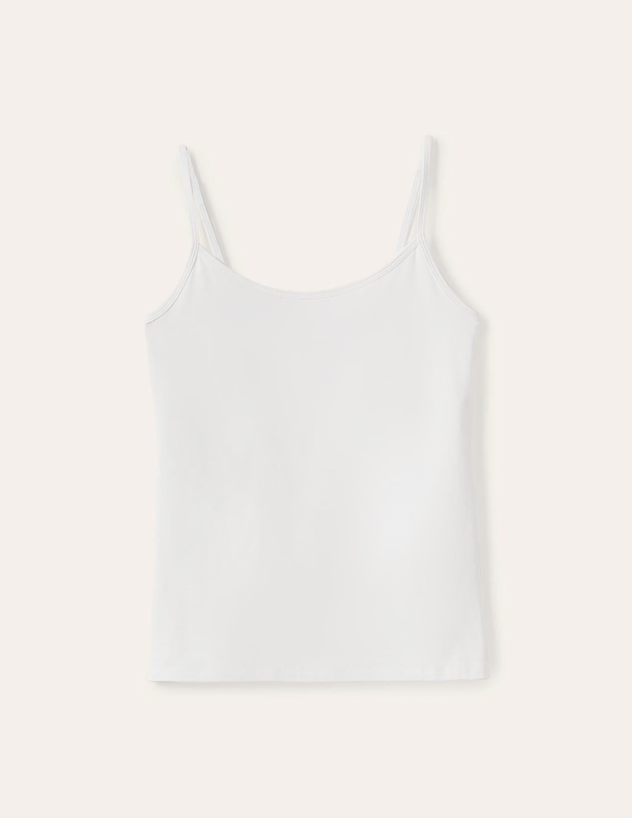 Women's White Plain Cami Top - Versatile Sleeveless Tank for Everyday Wear