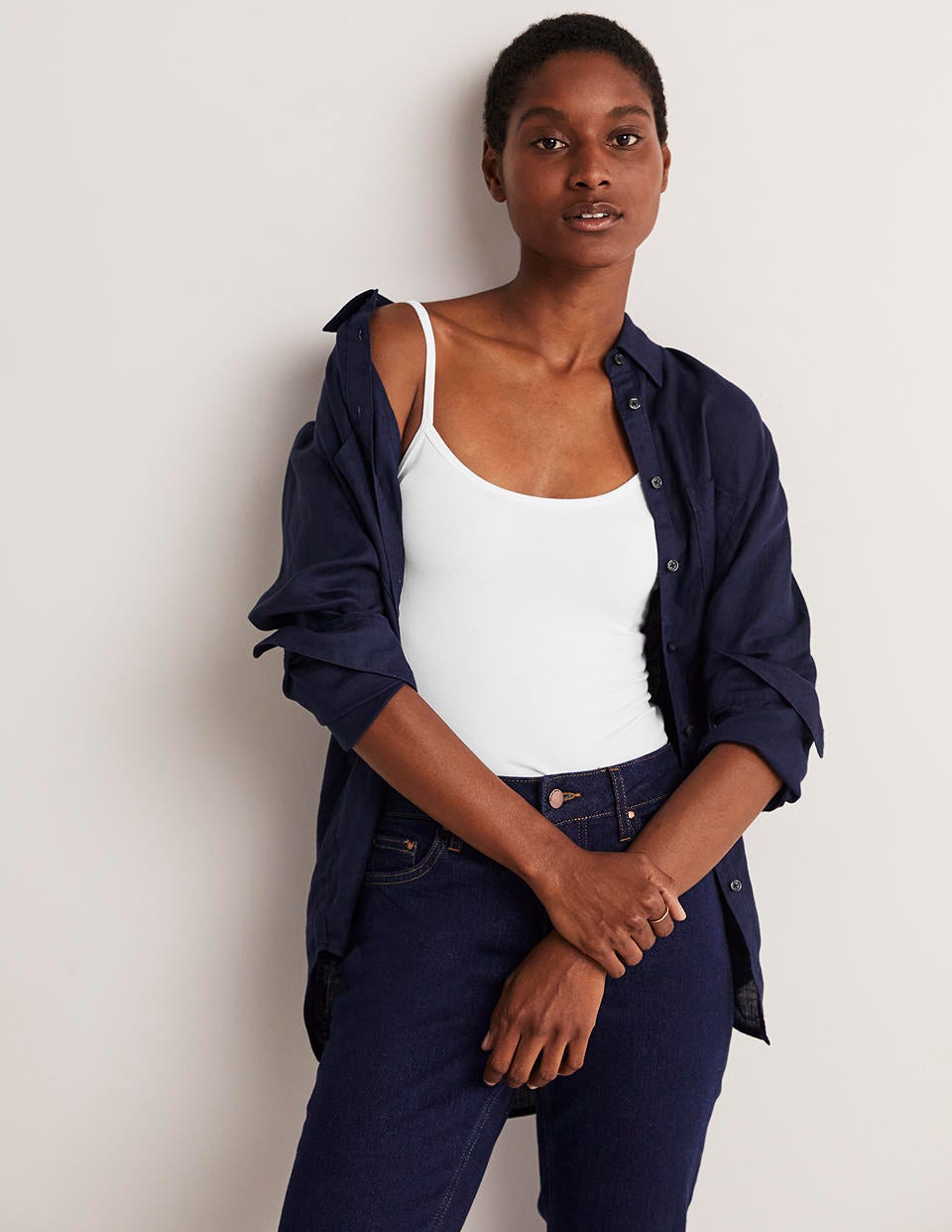 Women's White Plain Cami Top - Versatile Sleeveless Tank for Everyday Wear