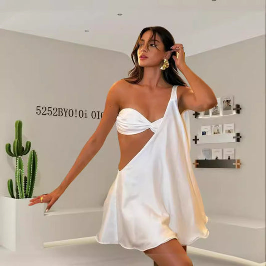Pamelia | Ladies' Dress Asymmetrically Draped