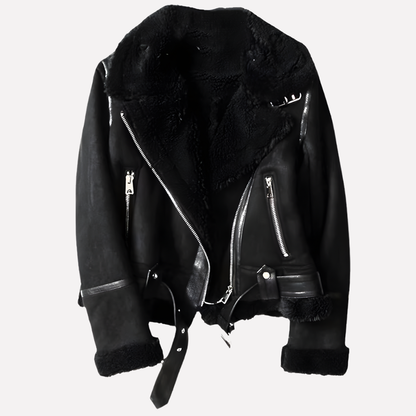 Women's Plush Lined Jacket with Belted Hem for Cozy Style