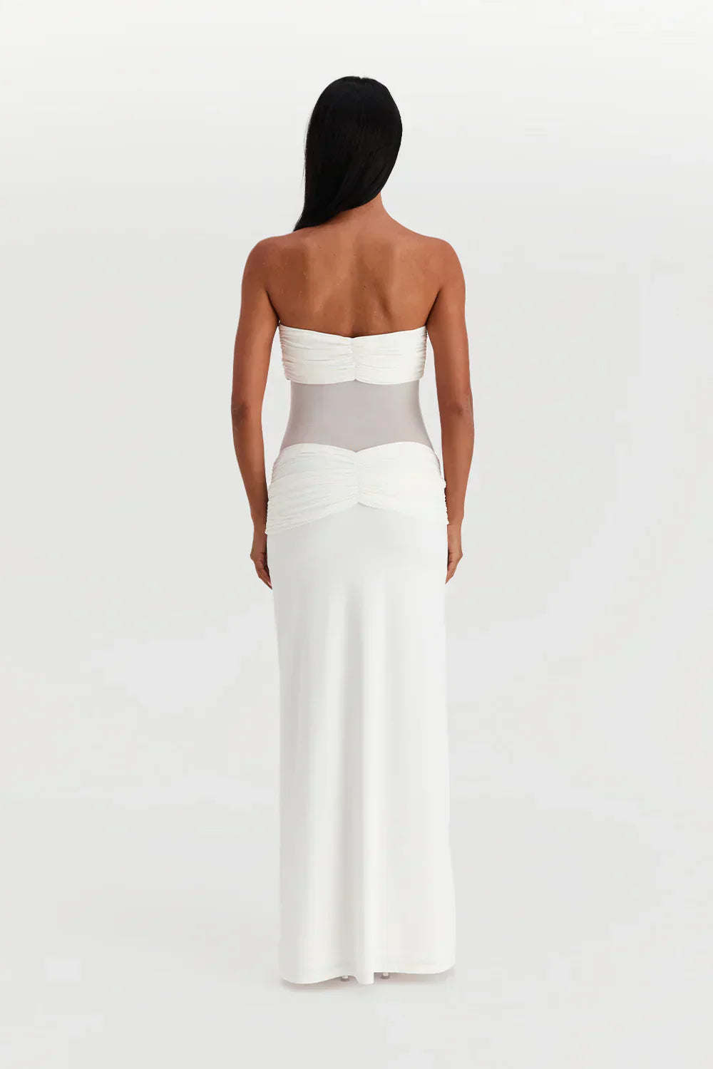 Ayesha | Strapless Mesh Detail Dress
