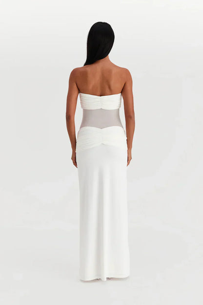 Ayesha | Strapless Mesh Detail Dress