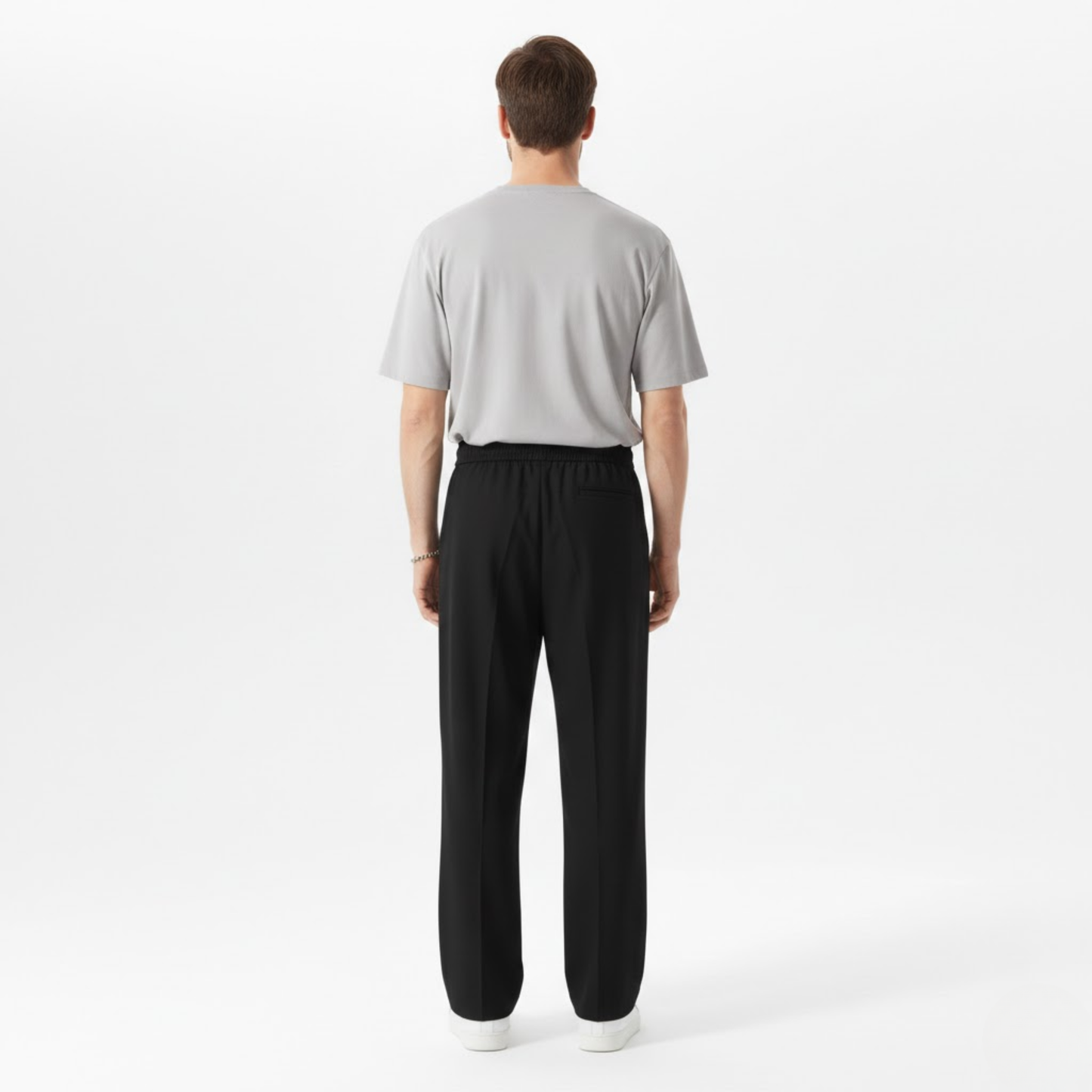 Men's Loose Fit Silk Casual Pants - Drapey Straight Leg Solid Color Trousers