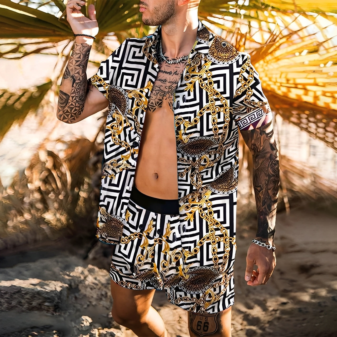 Lucas - Stylish Hawaiian Shirt Set for Men