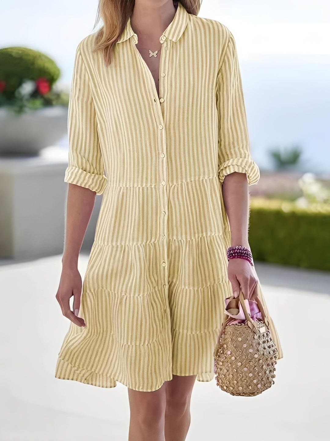Arabella - Elegant Striped Mini Dress for Women