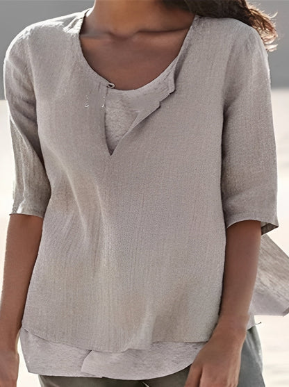 Shania - Elegant Layered Effect Blouse for Women