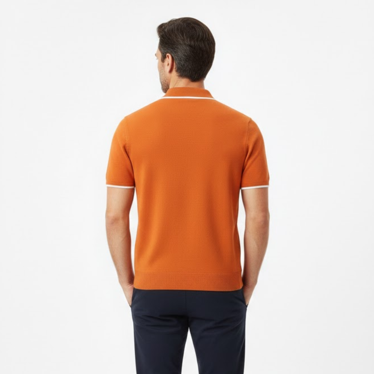 Men's Slim Fit Short Sleeve Knit Polo Shirt - Cotton Polyester Blend Smart Casual Top