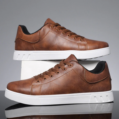 Men's Fashionable Leather Sneakers - Trendy Footwear for Everyday Style