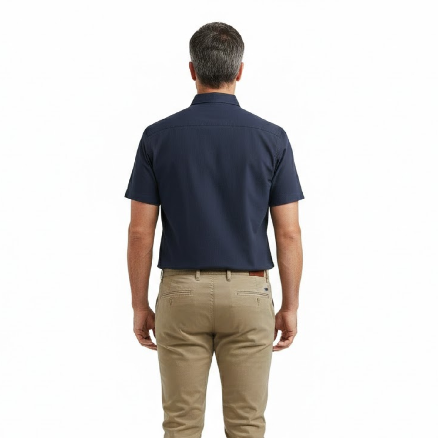 Men's Casual Short Sleeve Linen Shirt with Square Collar - Loose Fit Summer Top