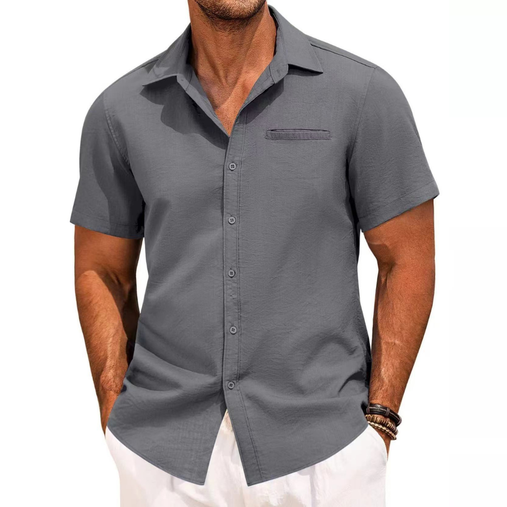 Carson - Comfortable Short-Sleeved Shirt with Buttons for Men