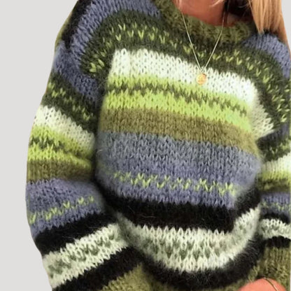 Cozy Women's Oversized Knitted Sweater - Winter Color Palette
