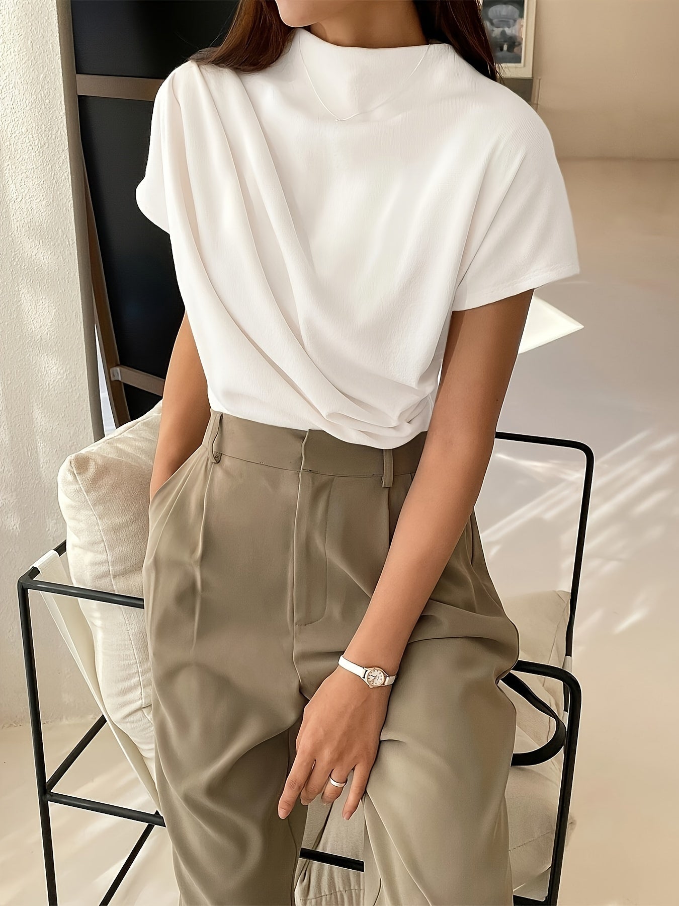 Rubie | Top with Draped Neckline