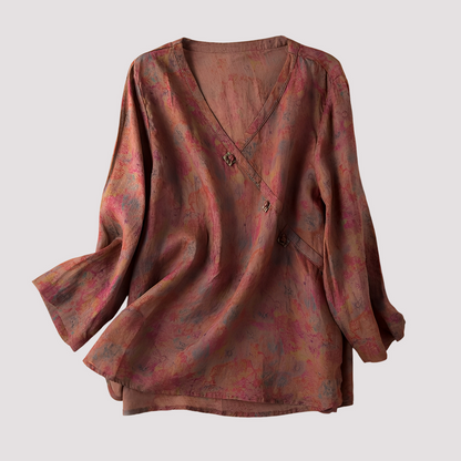 Elegant Floral Print Women's Blouse - Spring Summer Fashion