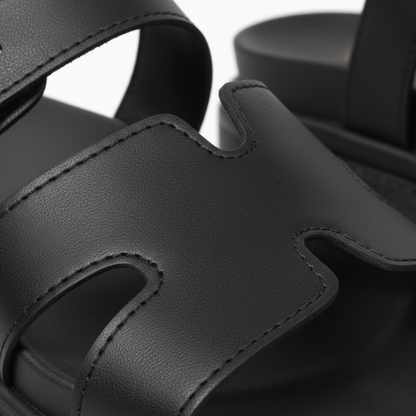 Women's PU Leather Platform Gladiator Sandals with Thick Sole and Buckle Strap - Stylish Roman Footwear