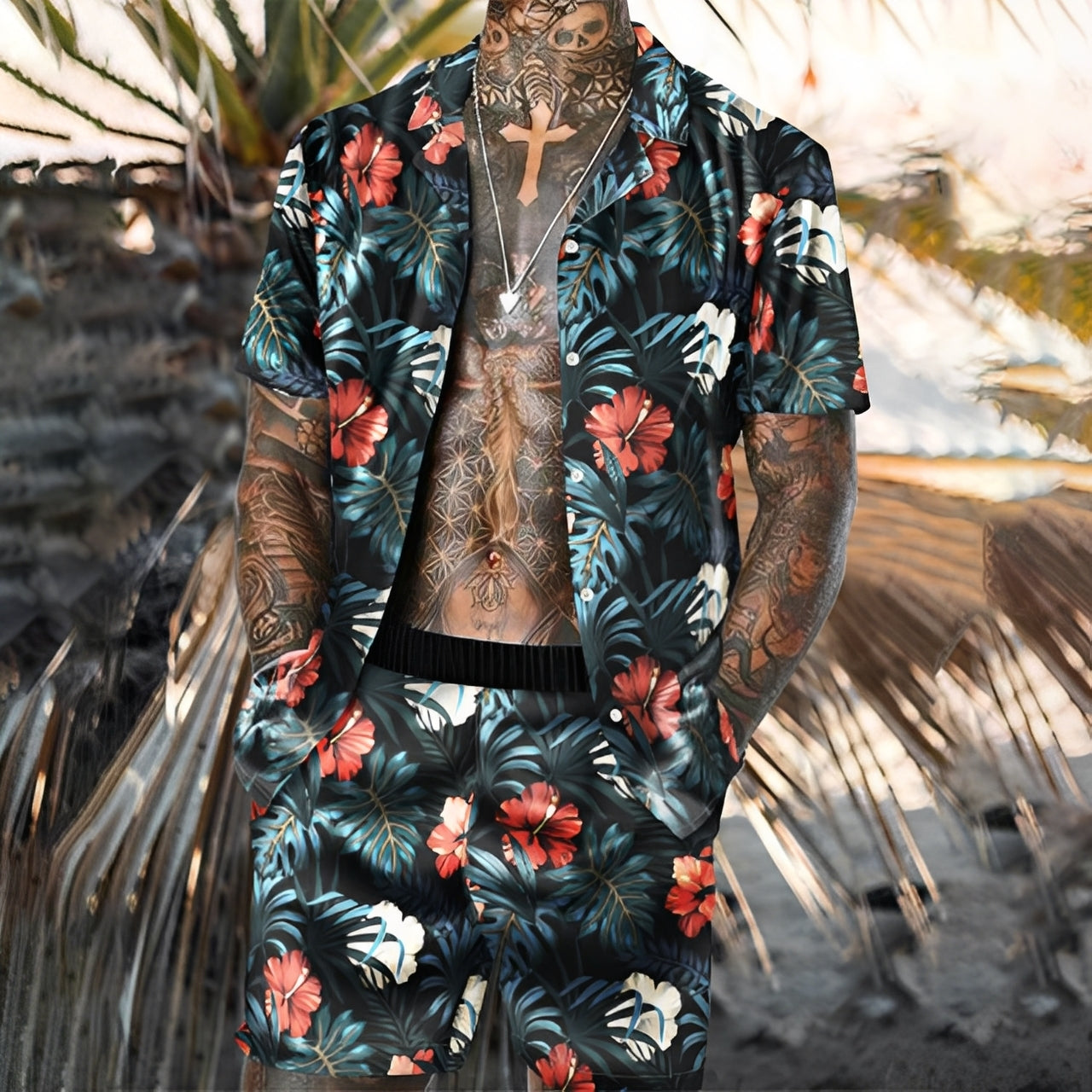 Lucas - Stylish Hawaiian Shirt Set for Men